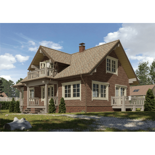 Сайдинг LUX под камень, Bergart, кедровый орех