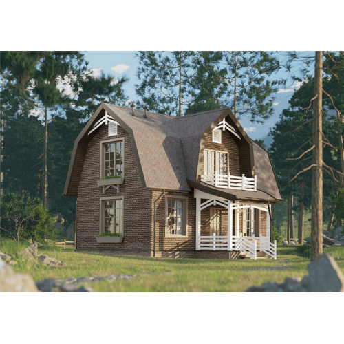 Сайдинг LUX под камень, Bergart, кедровый орех