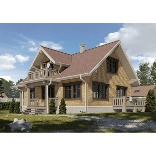 Сайдинг LUX под камень, Bergart, пекан