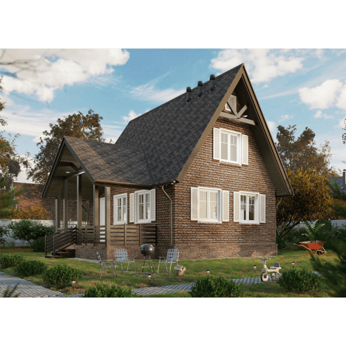Сайдинг LUX под камень, Bergart, кедровый орех